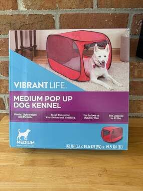 Vibrant Life Medium Pop Up Dog Kennel Medium Red
